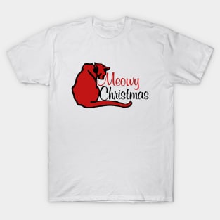 Meowy Christmas cat xmas T-Shirt